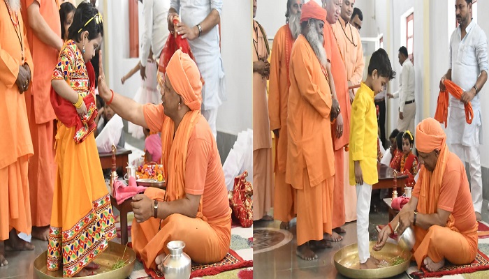 CM Yogi performed 'Kanya Puja'