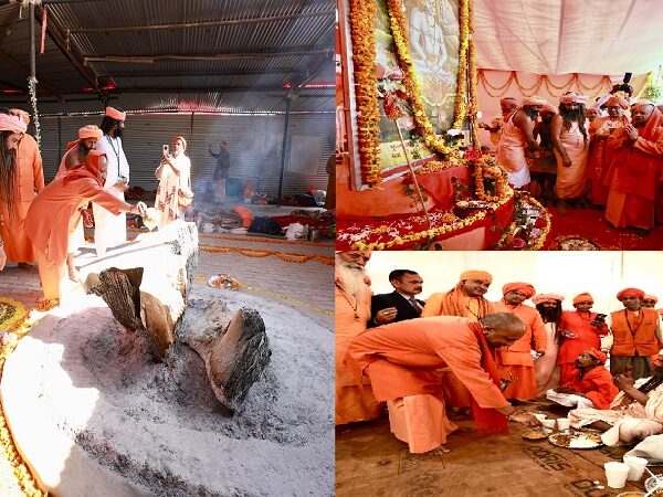 CM Yogi worshiped the religious flag in Guru Gorakshanath Akhara