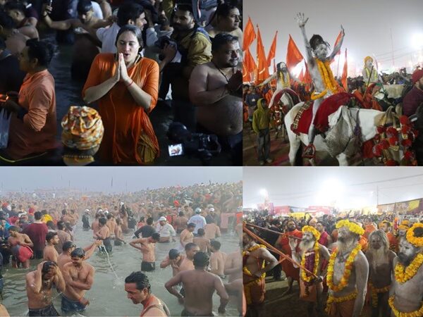 The first Amrit Snan of Maha Kumbh