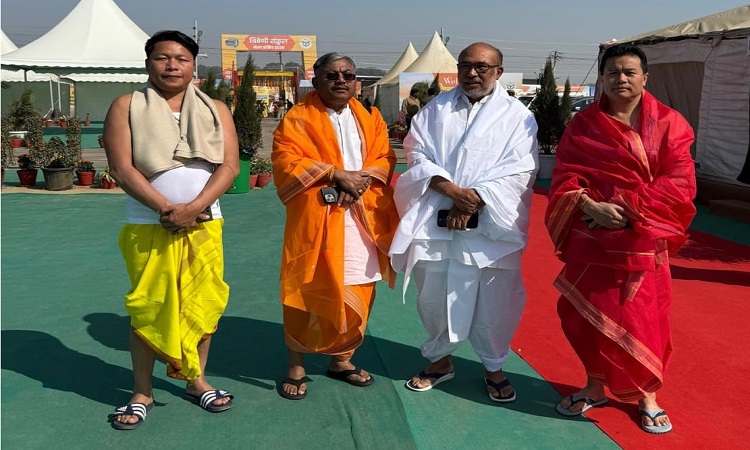 CM N. Biren Singh reached Maha Kumbh city