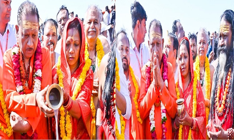 CM Vishnudev Sai took a holy bath at Triveni Sangam