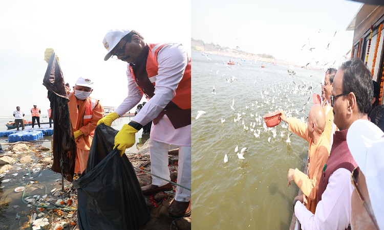 CM Yogi started cleanliness drive on Sangam coast