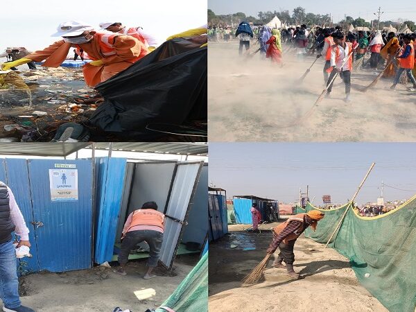 Cleanliness drive started in Maha Kumbh Mela area