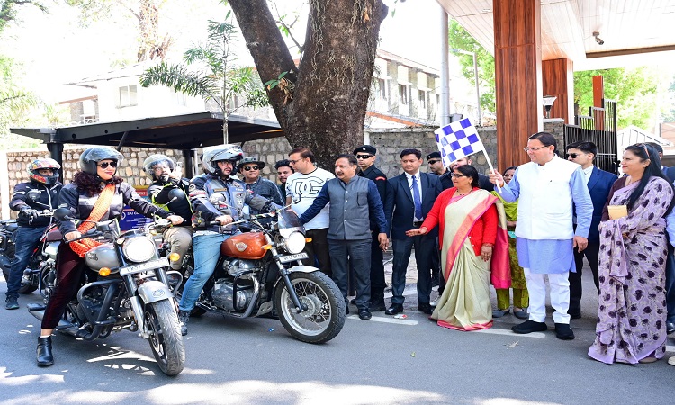 CM Dhami flagged off the bike rally