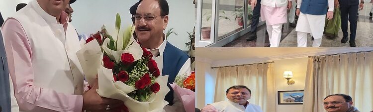 CM Dhami welcomed JP Nadda