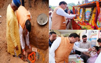 CM Dhami laid the foundation stone of the hostel in Saraswati Vidya Mandir