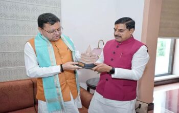 CM Dhami met Chief Minister Mohan Yadav