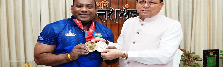 Weightlifter Mukesh Pal met CM Dhami