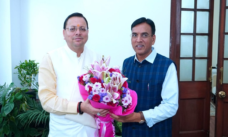 CM Dhami met Mansukh Mandaviya
