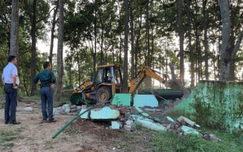 Illegal shrine built in forest land demolished