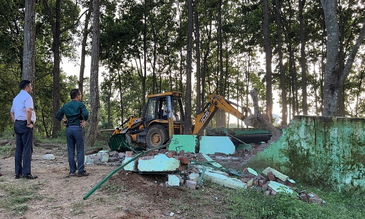 Illegal shrine built in forest land demolished