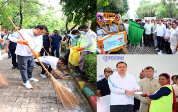 CM Dhami gave the message of cleanliness by sweeping.
