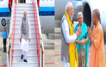 Governor and CM Yogi welcomed PM Modi on his arrival in Varanasi