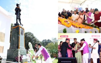 CM Dhami participated in the Martyrs' Honor Ceremony in Lansdowne