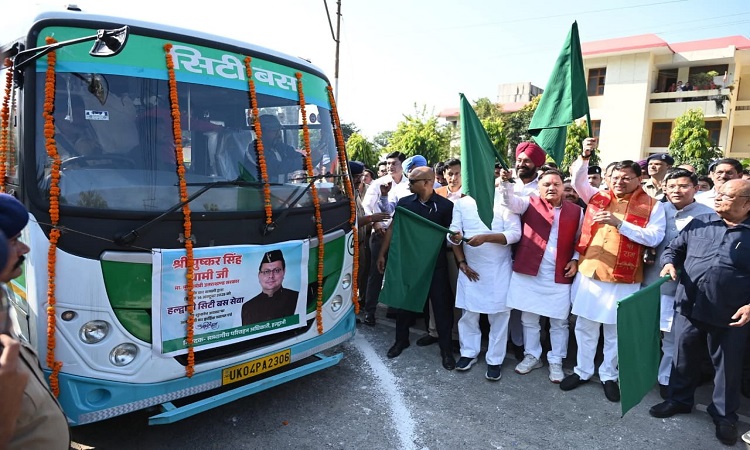 CM Dhami inaugurated Haldwani city bus service