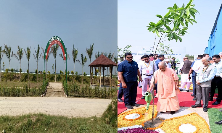 CM Yogi and Rajnath Singh visited 'Shaurya Van'