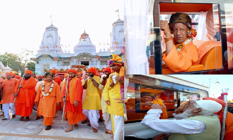 आस्था-उल्लास के लहरों पर सवार हो निकली गोरक्षपीठाधीश्वर की विजय शोभायात्रा