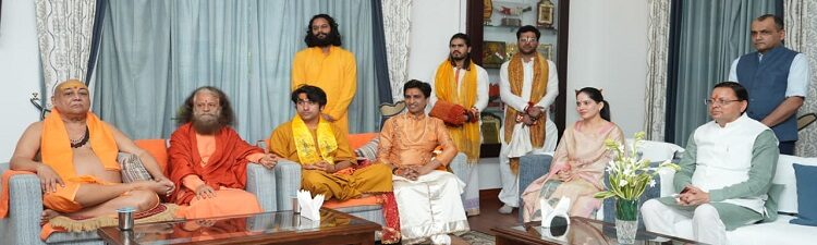 Saint community blessed CM Dhami