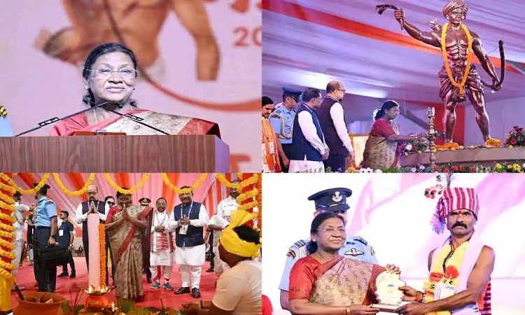 राष्ट्रपति द्रौपदी मुर्मु जनजातीय गौरव दिवस 2025 समारोह में हुईं शामिल
