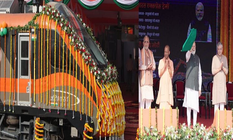 PM Modi flagged off four new Vande Bharat trains from Kashi.