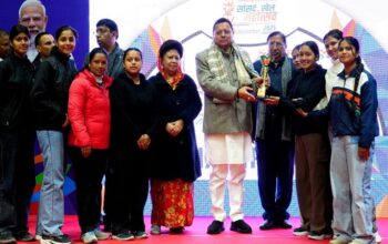 CM Dhami participated in the closing ceremony of the MP Sports Festival.