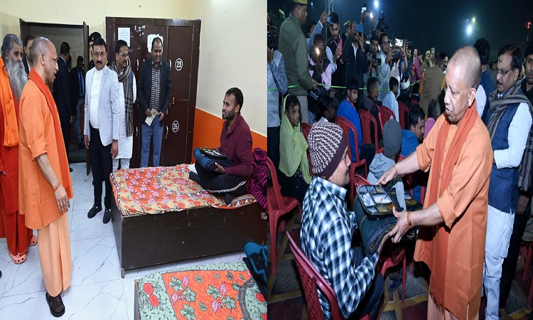 CM Yogi inspected two night shelters in the metropolis.