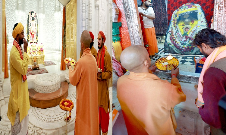 CM Yogi bowed his head at the feet of Ram Lalla.