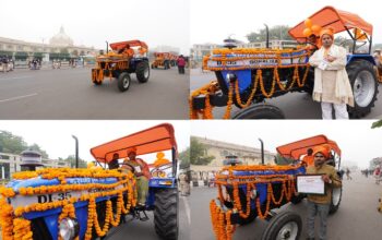 CM Yogi gave tractor keys to five farmers