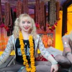 Lucrezia from Italy is performing Bhajan Kirtan at the Magh Mela
