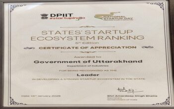 Uttarakhand gets 'Leader' status in Startup India Ranking