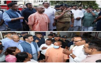 CM Yogi reached the site of the fire incident.