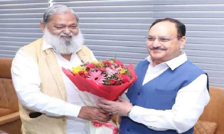 जेपी नड्डा से मिले अनिल विज, पुराने रिश्तों की दिखी मिठास