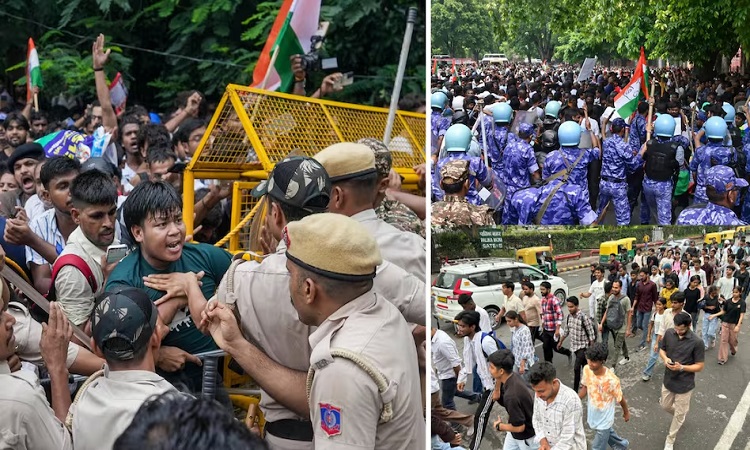 संसद भवन के बाहर हंगामा! CJP प्रदर्शनकारियों पर पुलिस ने दागे आंसू गैस के गोले