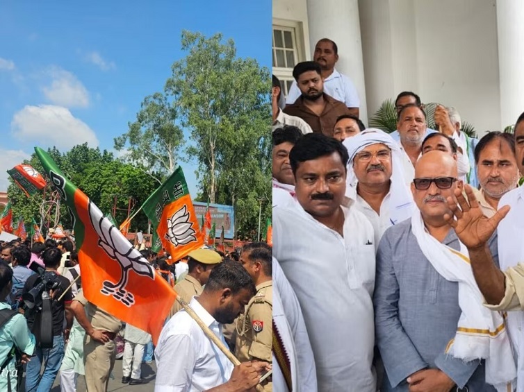 लखनऊ में भारी बवाल! हाथ में डंडा लेकर सड़कों पर उतरे कांग्रेसी, सामने से बीजेपी का हल्ला बोल